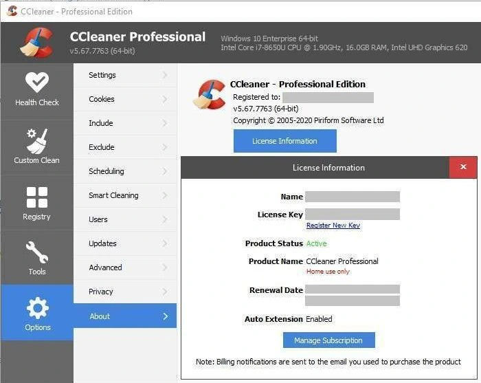CCleaner Professional — feature 1